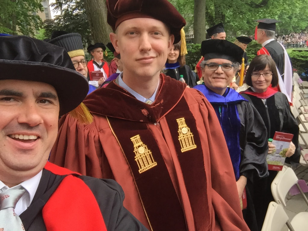 Faculty selfie: (l-r) Professors Nicholas Paul, Christopher Dietrich, Sal Acosta, and Silvana Patriarca